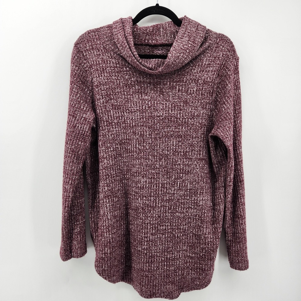 St John's Bay Purple Cowl Neck Long Sleeve Tunic Sweater Casual Comfortable M
